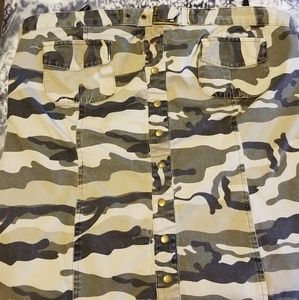 Torrid Camo Strapless Top